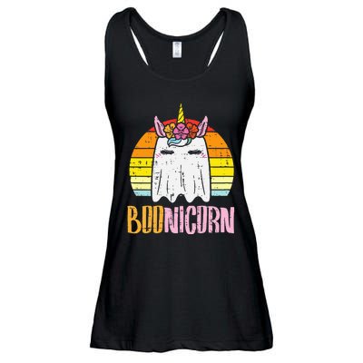 Boonicorn Ghost Unicorn Boo Retro Halloween Ladies Essential Flowy Tank