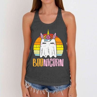 Boonicorn Ghost Unicorn Boo Retro Halloween Women's Knotted Racerback Tank