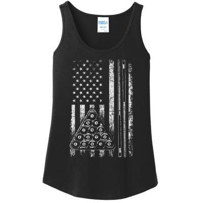 Billiard Game Usa American Flag Pool Player Sports Lover Ladies Essential Tank