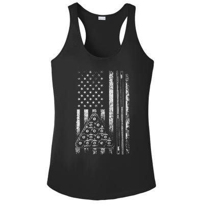 Billiard Game Usa American Flag Pool Player Sports Lover Ladies PosiCharge Competitor Racerback Tank