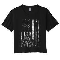 Billiard Game Usa American Flag Pool Player Sports Lover Women's Crop Top Tee