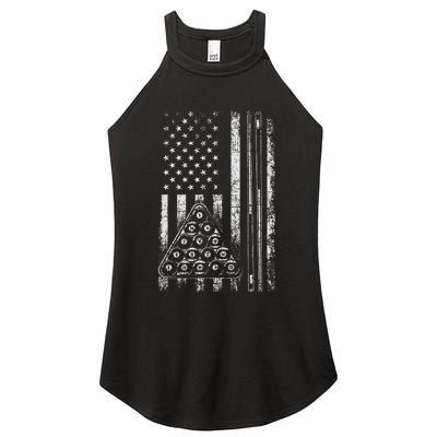 Billiard Game Usa American Flag Pool Player Sports Lover Women's Perfect Tri Rocker Tank