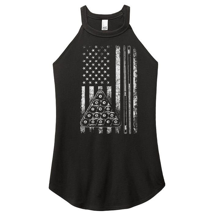 Billiard Game Usa American Flag Pool Player Sports Lover Women's Perfect Tri Rocker Tank