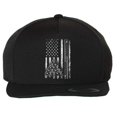 Billiard Game Usa American Flag Pool Player Sports Lover Wool Snapback Cap