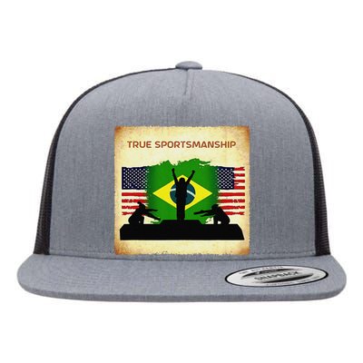 Brazil Gold Us Silver Bronze Podium Fair Competition Respect Flat Bill Trucker Hat