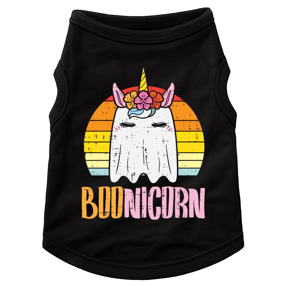 Boonicorn Ghost Unicorn Boo Retro Halloween Gift Doggie Tank