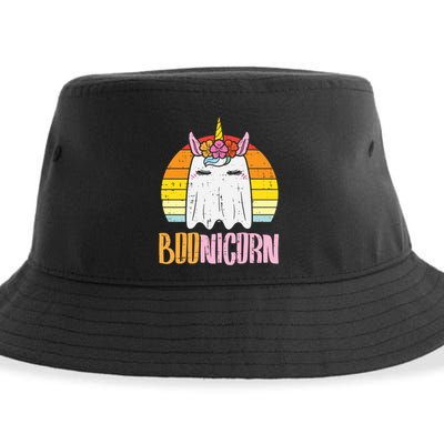 Boonicorn Ghost Unicorn Boo Retro Halloween Gift Sustainable Bucket Hat