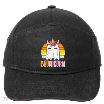 Boonicorn Ghost Unicorn Boo Retro Halloween Gift 7-Panel Snapback Hat