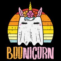 Boonicorn Ghost Unicorn Boo Retro Halloween Gift Bucket Hat
