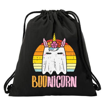 Boonicorn Ghost Unicorn Boo Retro Halloween Gift Drawstring Bag