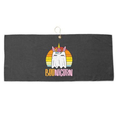 Boonicorn Ghost Unicorn Boo Retro Halloween Gift Large Microfiber Waffle Golf Towel
