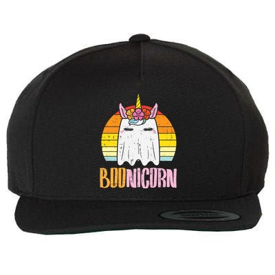 Boonicorn Ghost Unicorn Boo Retro Halloween Gift Wool Snapback Cap
