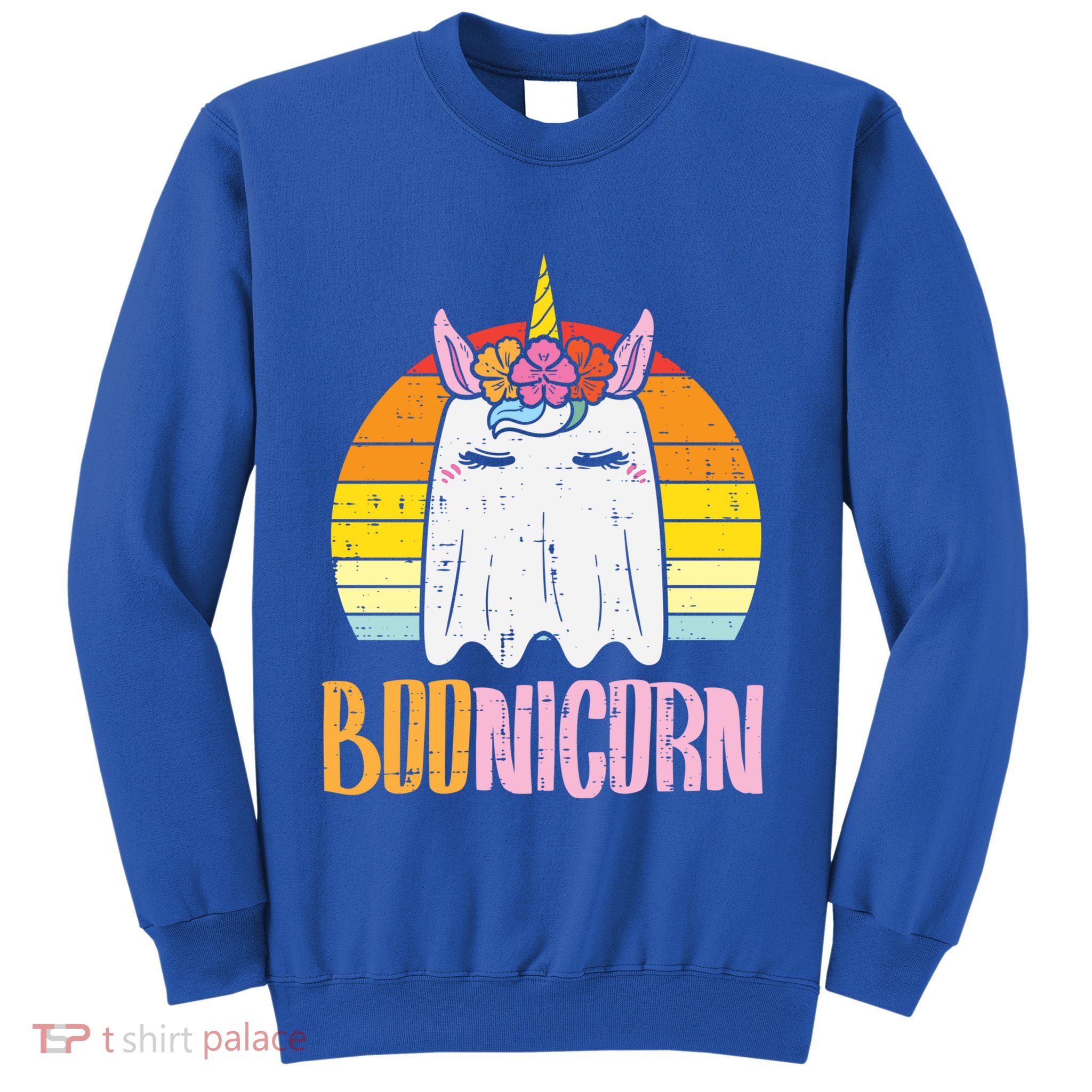 Boonicorn Ghost Unicorn Boo Retro Halloween Gift Sweatshirt