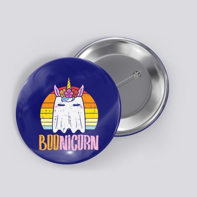 Boonicorn Ghost Unicorn Boo Retro Halloween Gift Button