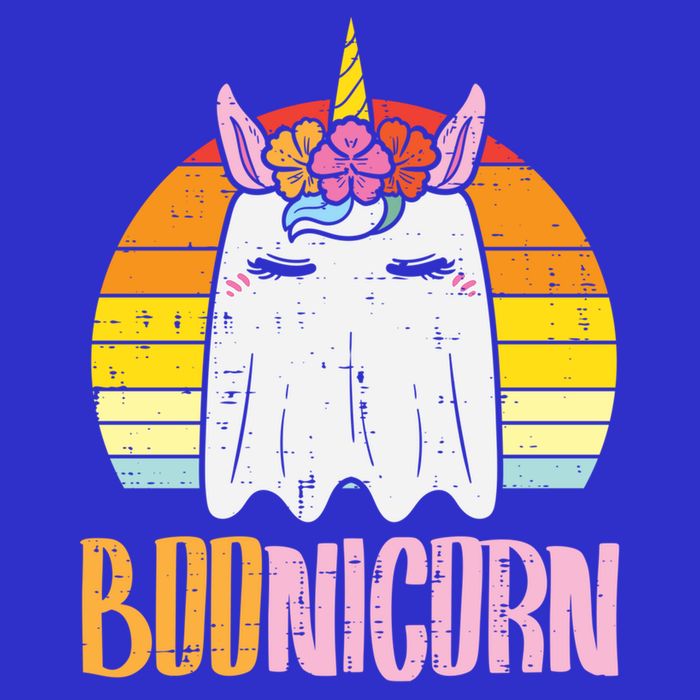Boonicorn Ghost Unicorn Boo Retro Halloween Gift Button