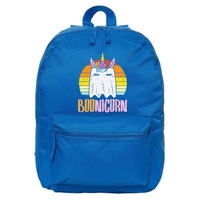 Boonicorn Ghost Unicorn Boo Retro Halloween Gift 16 in Basic Backpack