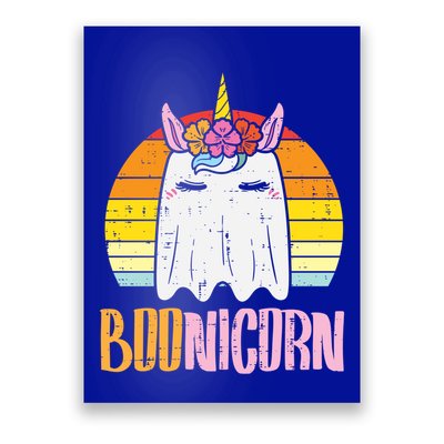 Boonicorn Ghost Unicorn Boo Retro Halloween Gift Poster