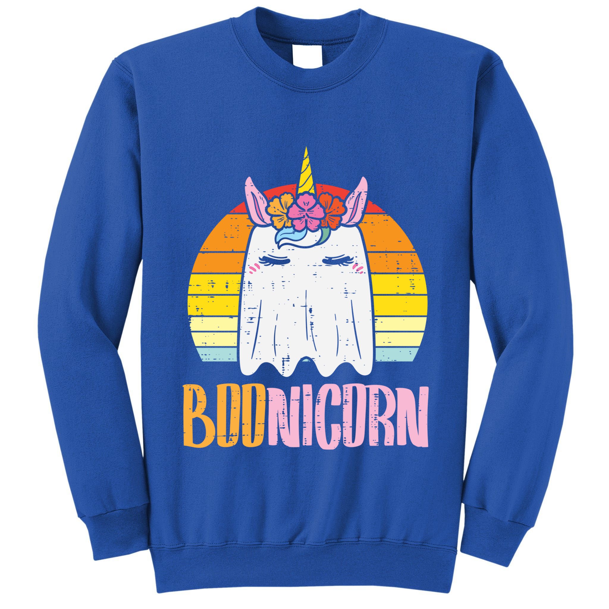 Boonicorn Ghost Unicorn Boo Retro Halloween Gift Tall Sweatshirt