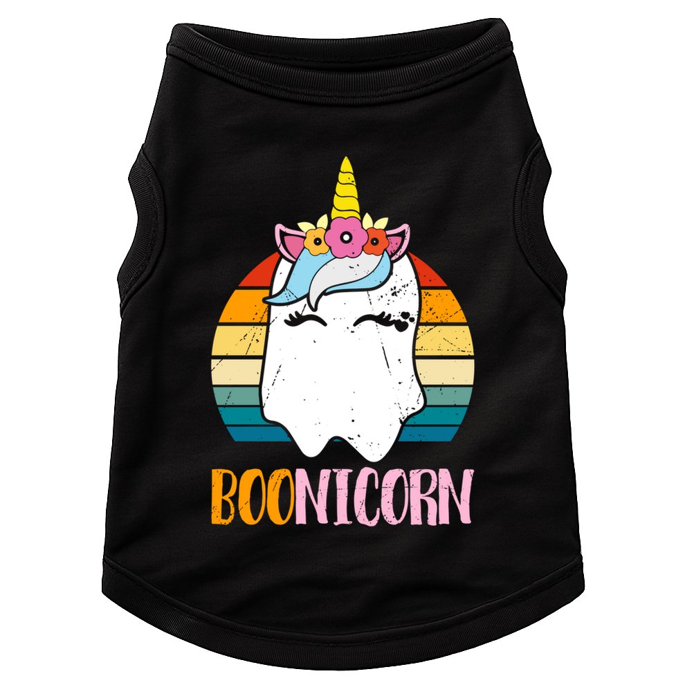 Boonicorn Ghost Unicorn Boo Retro Halloween Gift Doggie Tank