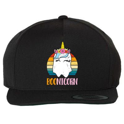 Boonicorn Ghost Unicorn Boo Retro Halloween Gift Wool Snapback Cap