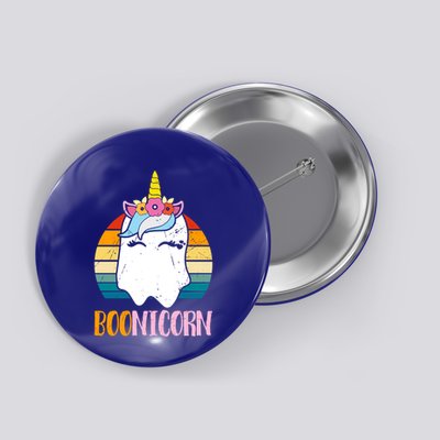 Boonicorn Ghost Unicorn Boo Retro Halloween Gift Button