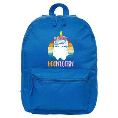 Boonicorn Ghost Unicorn Boo Retro Halloween Gift 16 in Basic Backpack