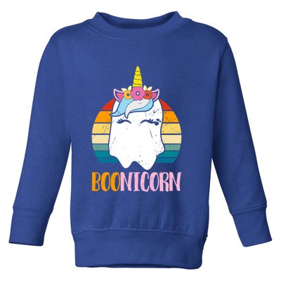 Boonicorn Ghost Unicorn Boo Retro Halloween Gift Toddler Sweatshirt