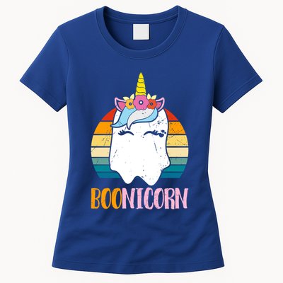 Boonicorn Ghost Unicorn Boo Retro Halloween Gift Womens T-Shirt