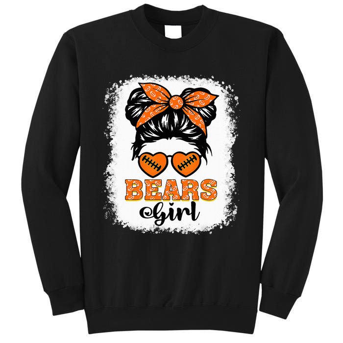 Bears Girl Vintage Messy Bun Sports Fan Team Spirit Sweatshirt