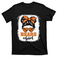 Bears Girl Vintage Messy Bun Sports Fan Team Spirit T-Shirt