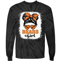 Bears Girl Vintage Messy Bun Sports Fan Team Spirit Tie-Dye Long Sleeve Shirt