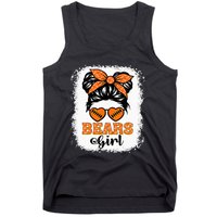 Bears Girl Vintage Messy Bun Sports Fan Team Spirit Tank Top