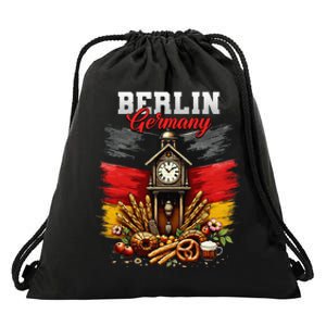 Berlin Germany Vacation Travel Souvenir German Flag Drawstring Bag