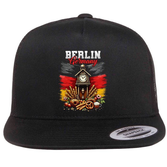 Berlin Germany Vacation Travel Souvenir German Flag Flatbill Hat