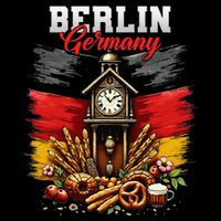 Berlin Germany Vacation Travel Souvenir German Flag Flatbill Hat