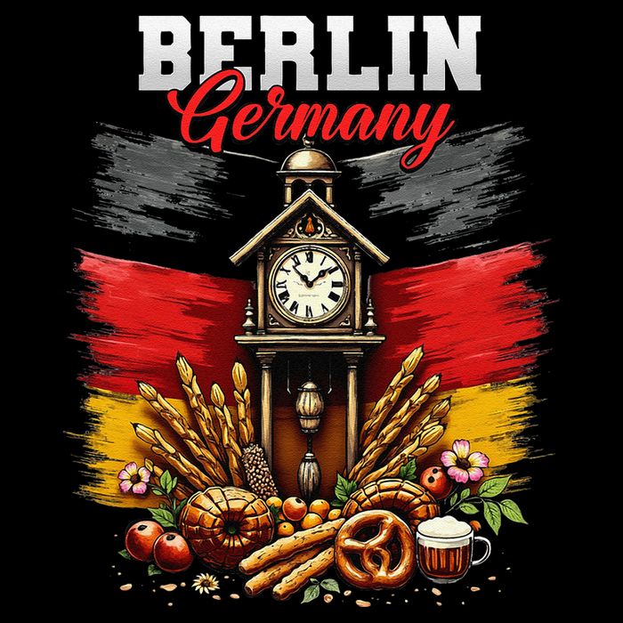 Berlin Germany Vacation Travel Souvenir German Flag Baby Bodysuit