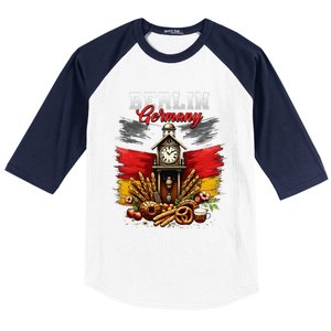 Berlin Germany Vacation Travel Souvenir German Flag Baseball Sleeve Shirt