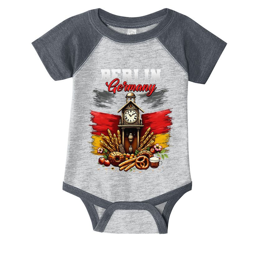 Berlin Germany Vacation Travel Souvenir German Flag Infant Baby Jersey Bodysuit