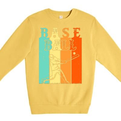 Baseball Game Vintage Retro Baseball Gift Premium Crewneck Sweatshirt