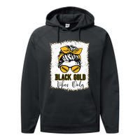 Black Gold Vibes Only Football Women Leopard Football Performance Fleece Hoodie