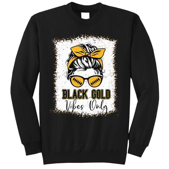 Black Gold Vibes Only Football Women Leopard Football Sweatshirt