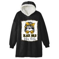 Black Gold Vibes Only Football Women Leopard Football Hooded Wearable Blanket