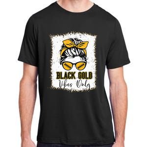 Black Gold Vibes Only Football Women Leopard Football Adult ChromaSoft Performance T-Shirt