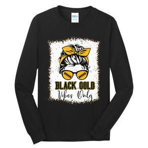 Black Gold Vibes Only Football Women Leopard Football Tall Long Sleeve T-Shirt