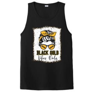 Black Gold Vibes Only Football Women Leopard Football PosiCharge Competitor Tank