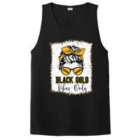 Black Gold Vibes Only Football Women Leopard Football PosiCharge Competitor Tank