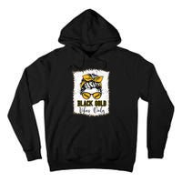 Black Gold Vibes Only Football Women Leopard Football Tall Hoodie