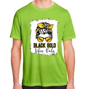 Black Gold Vibes Only Football Women Leopard Football Adult ChromaSoft Performance T-Shirt