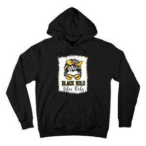 Black Gold Vibes Only Football Women Leopard Football Hoodie