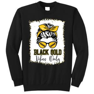 Black Gold Vibes Only Football Women Leopard Football Sweatshirt